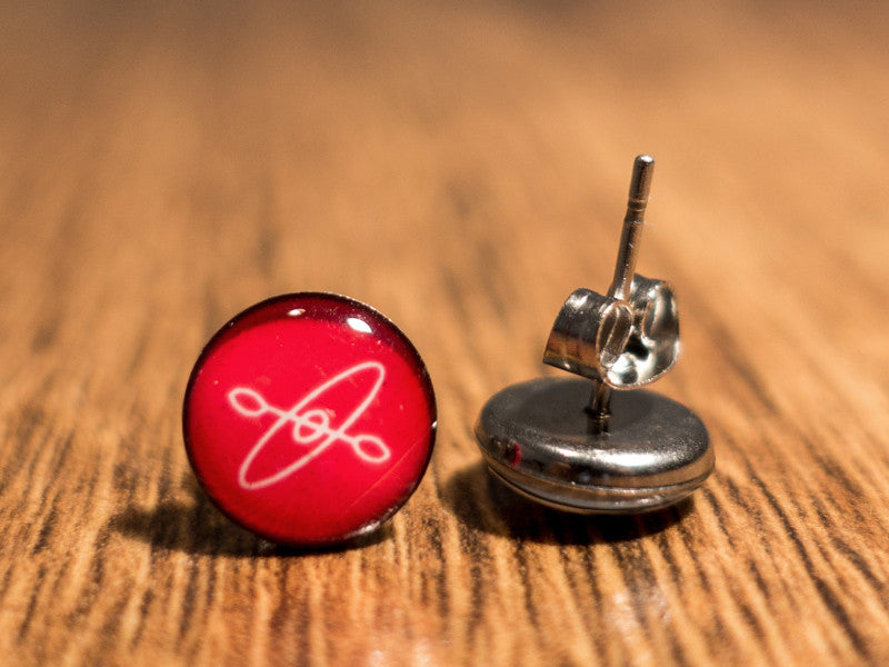 Kayak Earring - Red with White