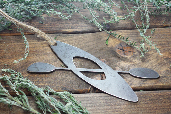 Rustic kayak ornament christmas holiday gift accessory